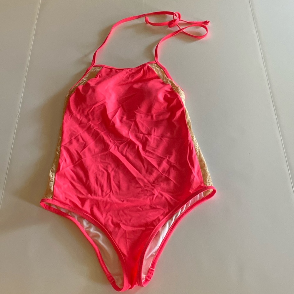 Linea Aqua Malibu Pink one piece swimsuit size S NWOT